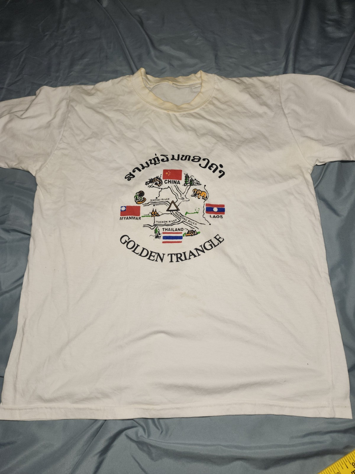Vintage Golden Triangle T Shirt China Thailand Drug Trade Trafficking Size XL gallery