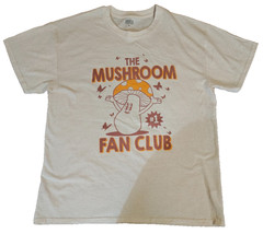 Brisco Men’s Light Yellow Short Sleeve Mushroom Fan Club T-Shirt Size XL