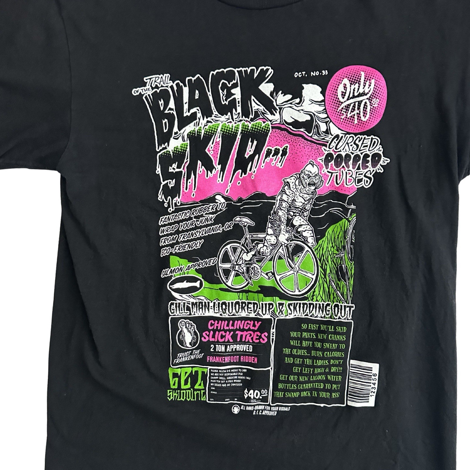 Y2K Graphic Tee Mens Medium Black Monster Punk Skater Goth Streetwear Art Shirt gallery