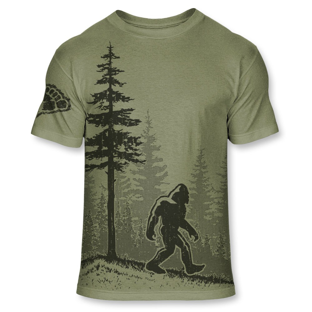 Men’s Bigfoot T Shirt Funny Sasquatch Forest Graphic Tee, No-Feel Print - F001 gallery