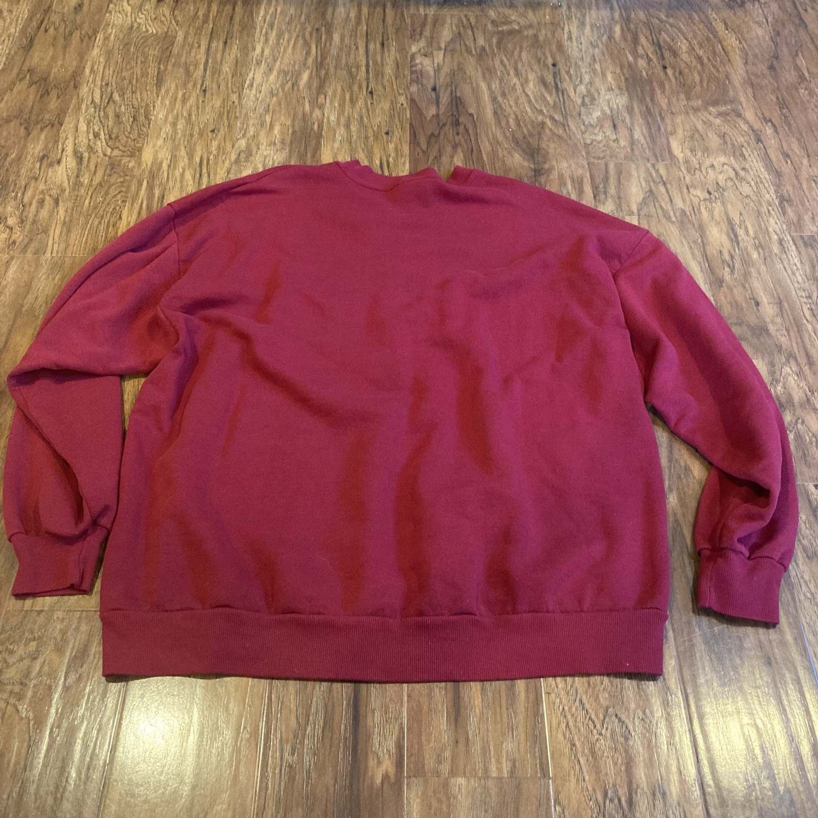 Jerzee Vintage 90’s Red Embroidered Bridge Day Oversized Graphic Crew Neck, 2 XL gallery