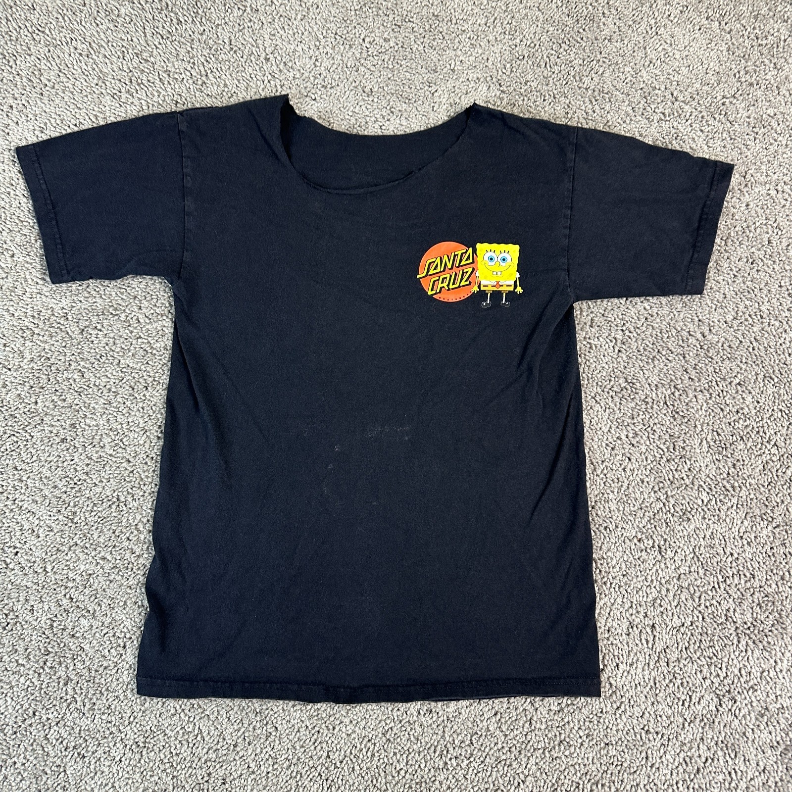 Santa Cruz Skateboards Shirt Mens Small Black Spongebob Patrick Skater READ gallery