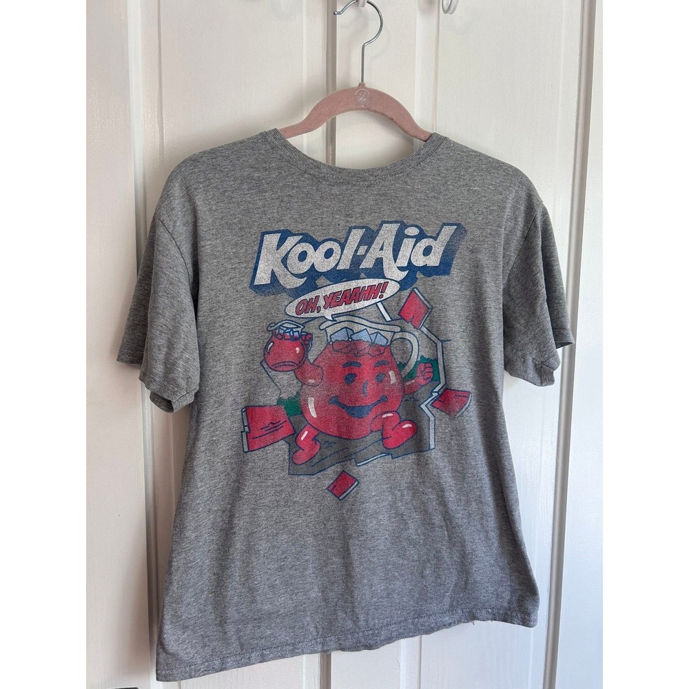 Kool-Aid Man Oh Yeah Graphic Tee Shirt Heather Gray Mens Medium Retro Mascot