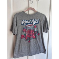Kool-Aid Man Oh Yeah Graphic Tee Shirt Heather Gray Mens Medium Retro Mascot