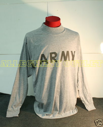 GENUINE US ARMY PT PHYSICAL FITNESS GRAY LONG SLEEVE T SHIRT MEDIUM VGC / EXC gallery
