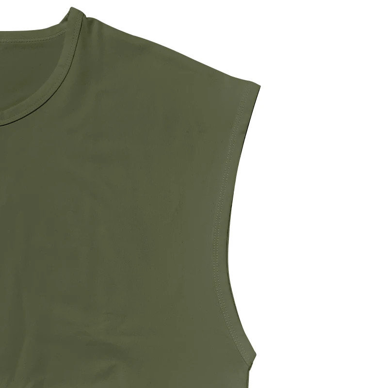 Men Summer Sleeveless Tank Top Loose Fit Solid Color Casual Shoulder Shirt gallery
