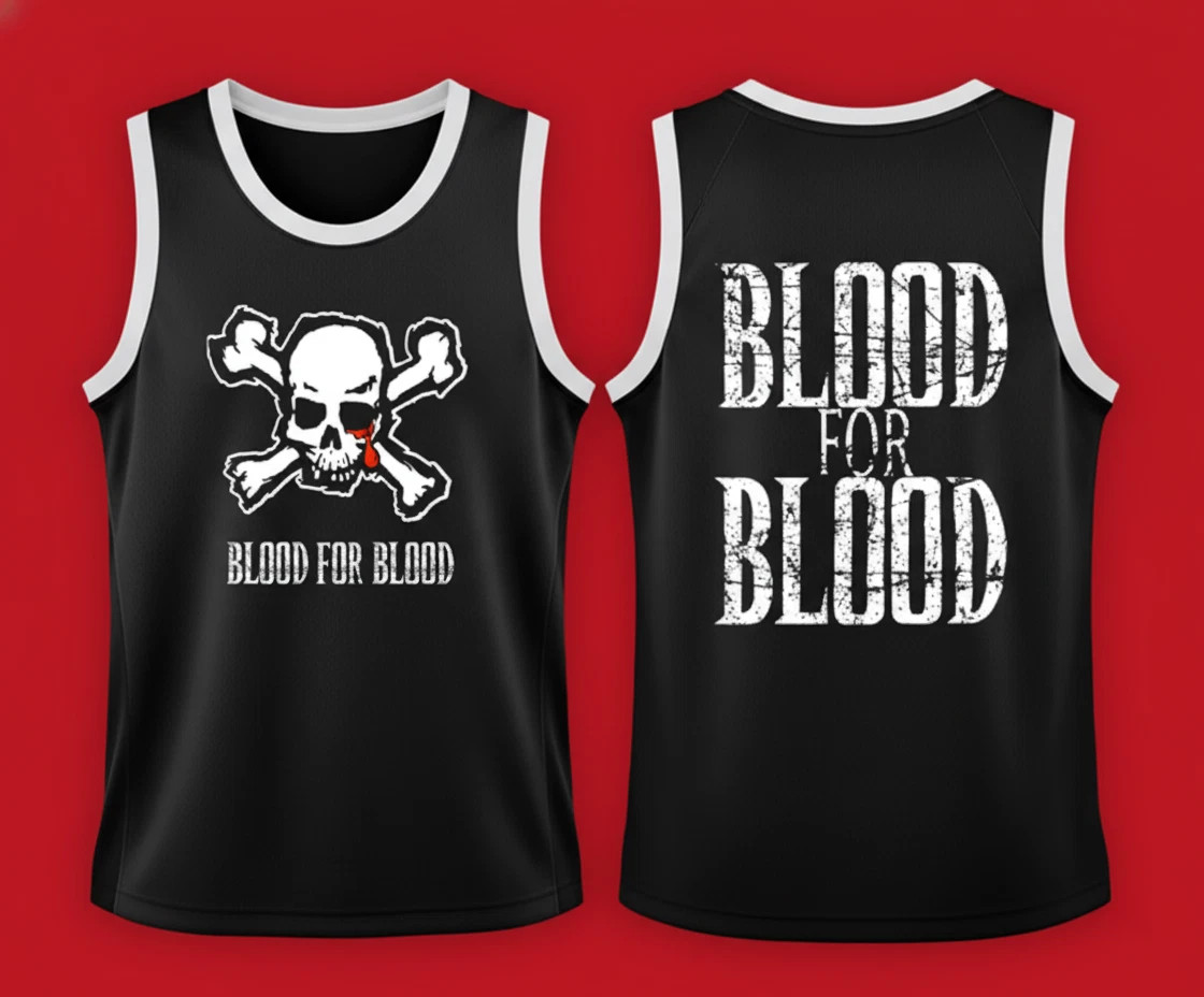Blood For Blood Basketball Jersey Black 2 Side size S-5XL MD1779