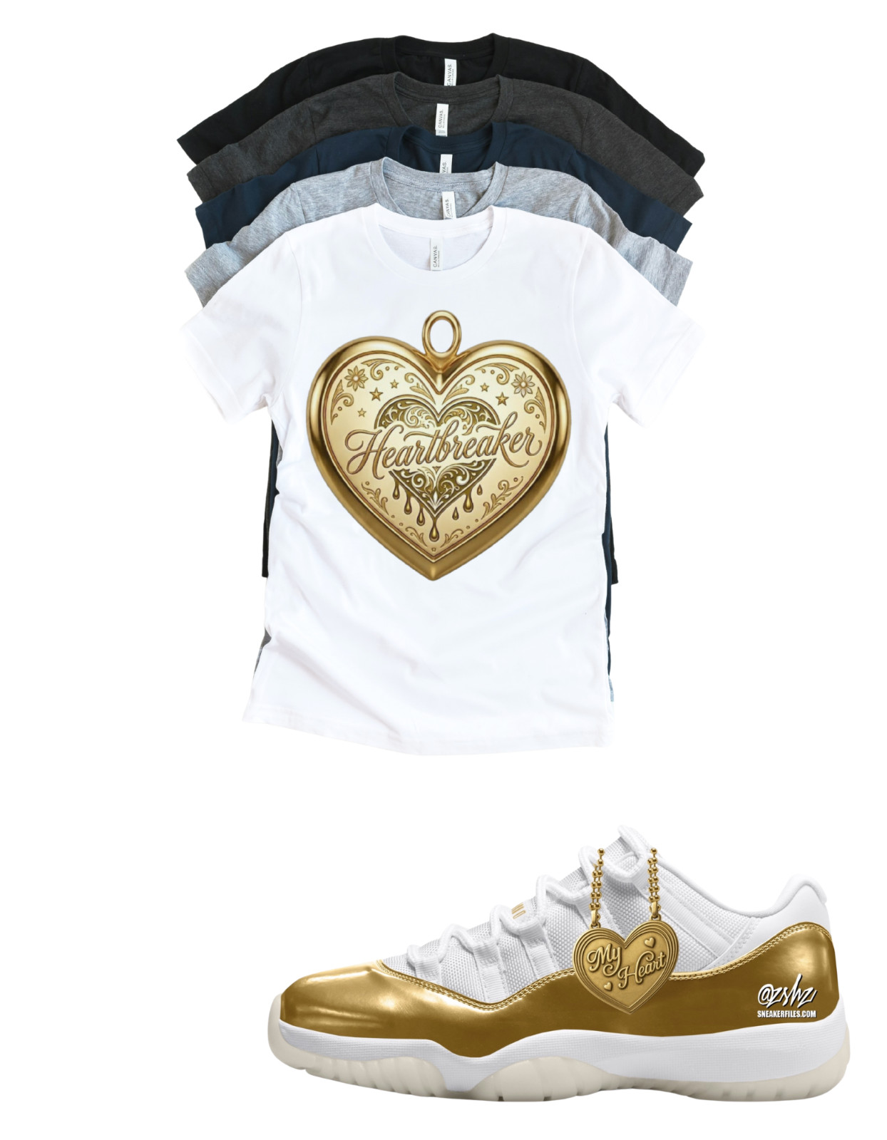 Jordan 11 Low WMNS "Mother's Day" Heartbreaker Matching T-Shirt Custom Sneaker gallery