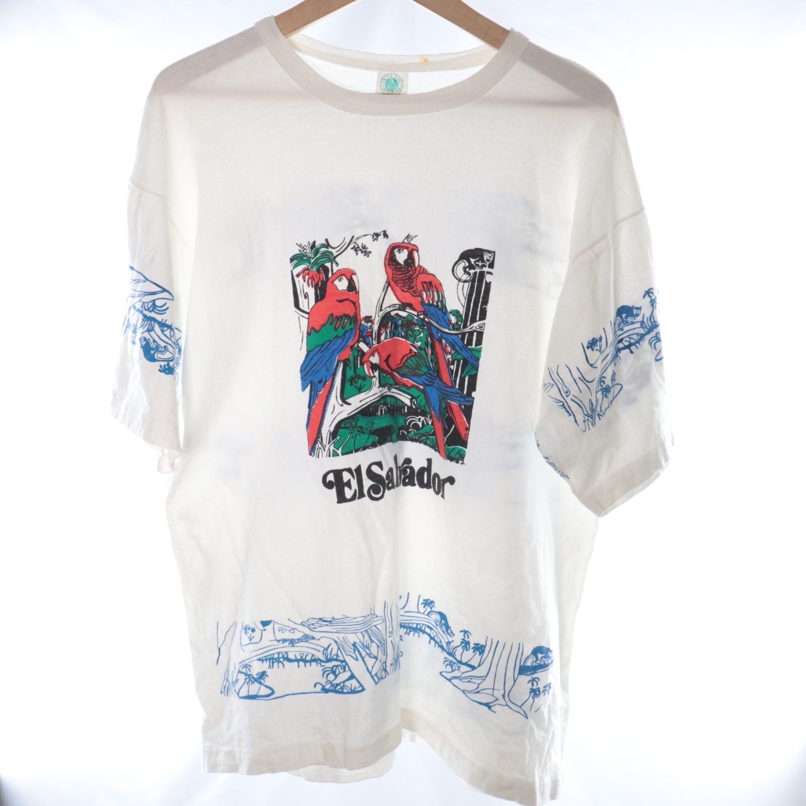 Vintage El Salvador Parrot Graphic Tee T-Shirt 100% Cotton Single Stitch XL gallery