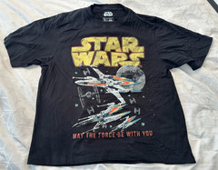 STAR WARS BLACK SHIRT SIZE M MEDIUM MAY THE FORCE BE WITH YOU DEATH STAR FIGHTER