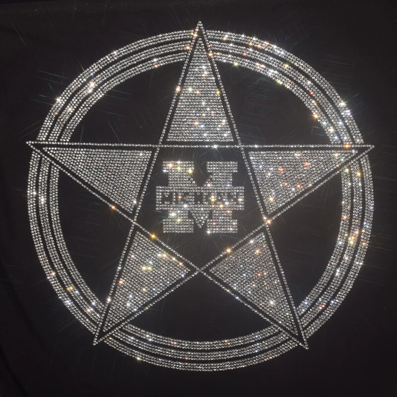 New Men Luxury Diamond Star Rhinestones Fashion Black T-Shirt High Quality gallery