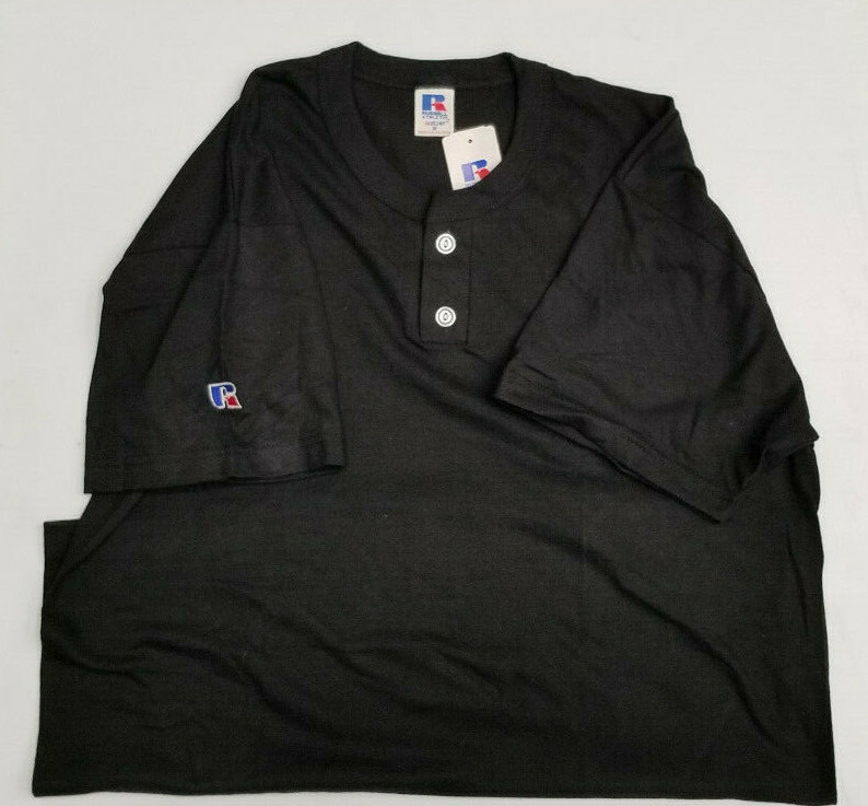 Vintage Russell Athletic Blank 2 Button Henley T-shirt Mens - Irregular gallery