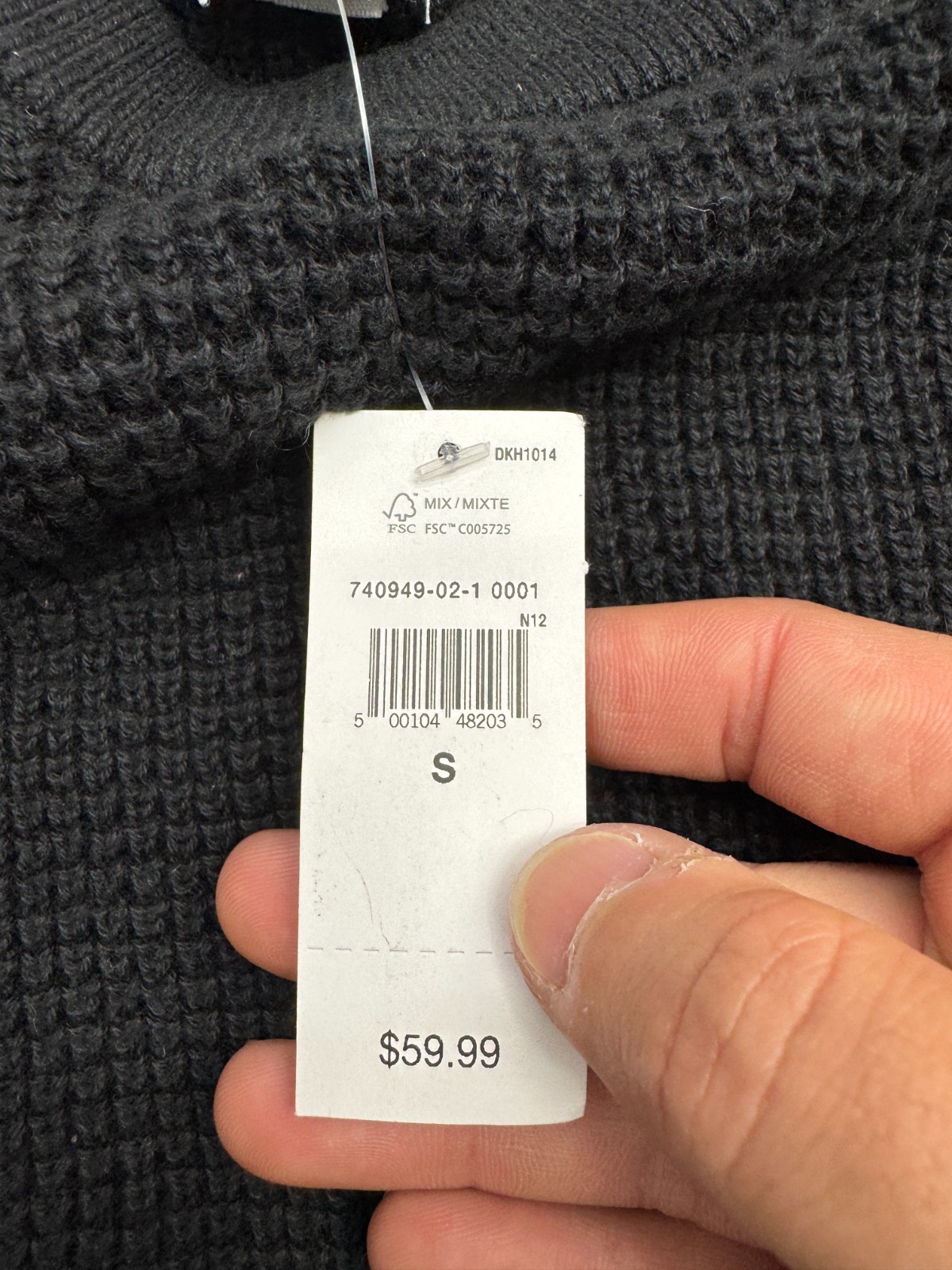 Gap Black Waffle Knit Long Sleeve Pullover Henley T Shirt Mens Size Small New gallery