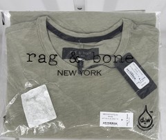 New Rag & Bone Matthew Slub Jersey Tee Mens Moss Green Cotton S/S $98