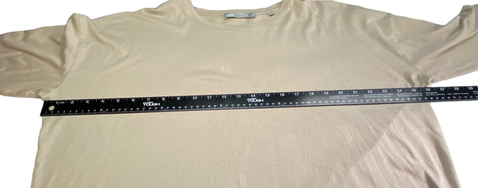VINCE Men Crew Neck Long Drop Sleeves Tee Shirt Sz L Tan Everyday Casual 60-9 gallery