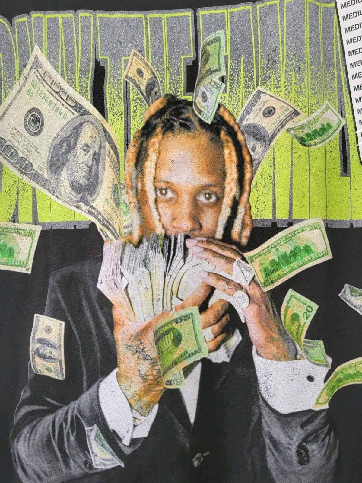 Lil Durk Shirt Black Graphic OTF Money Stacks Short Sleeve M Unisex New gallery
