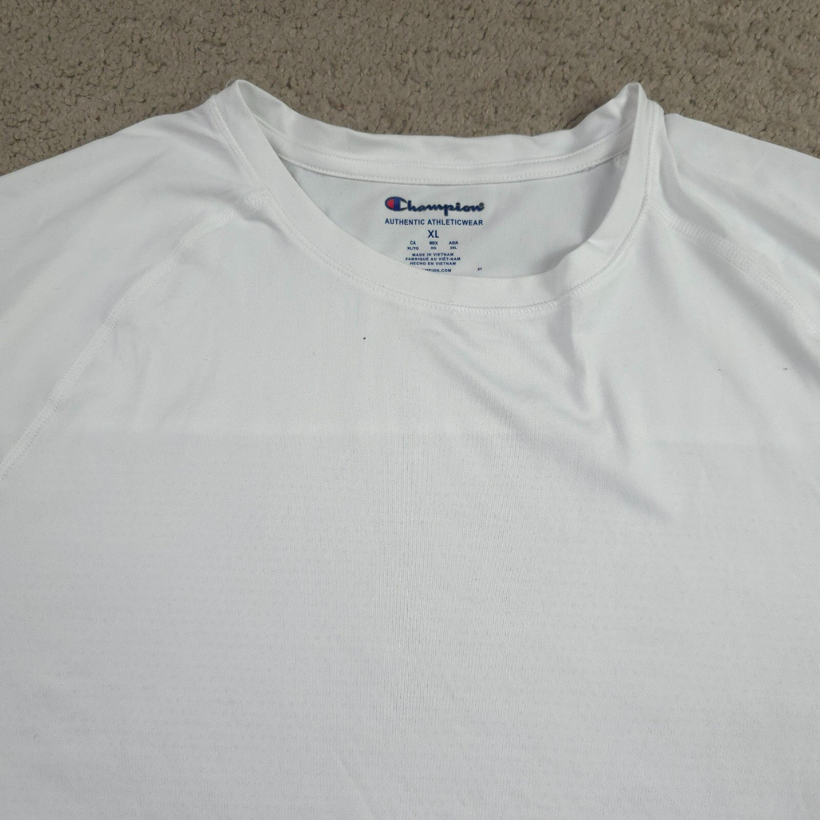 Champion Authentic Athletic Wear Men Crew Neck Short Sleeves T-Shirt XL White gallery