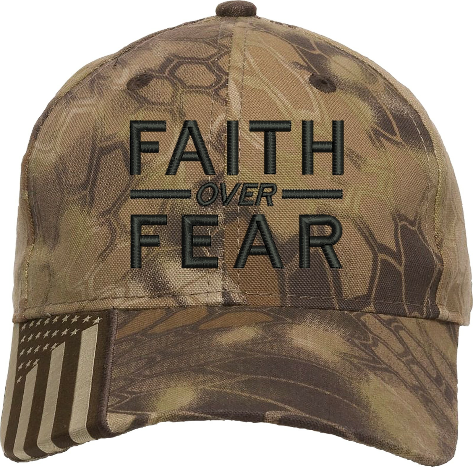 Faith Over Fear Embroidered Structured Adjustable One Size Fits All US Flag Bill gallery