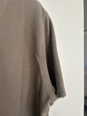 COMMON PEOPLE Ottoman Texture T-Shirt Large Ribbed Short Sleeved Brown