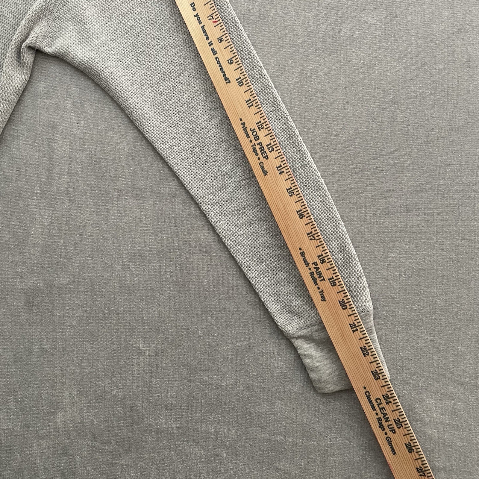 Vintage Hanes Thermal Waffle Knit Gray Crewneck Shirt Men's XL Made In USA 70's gallery