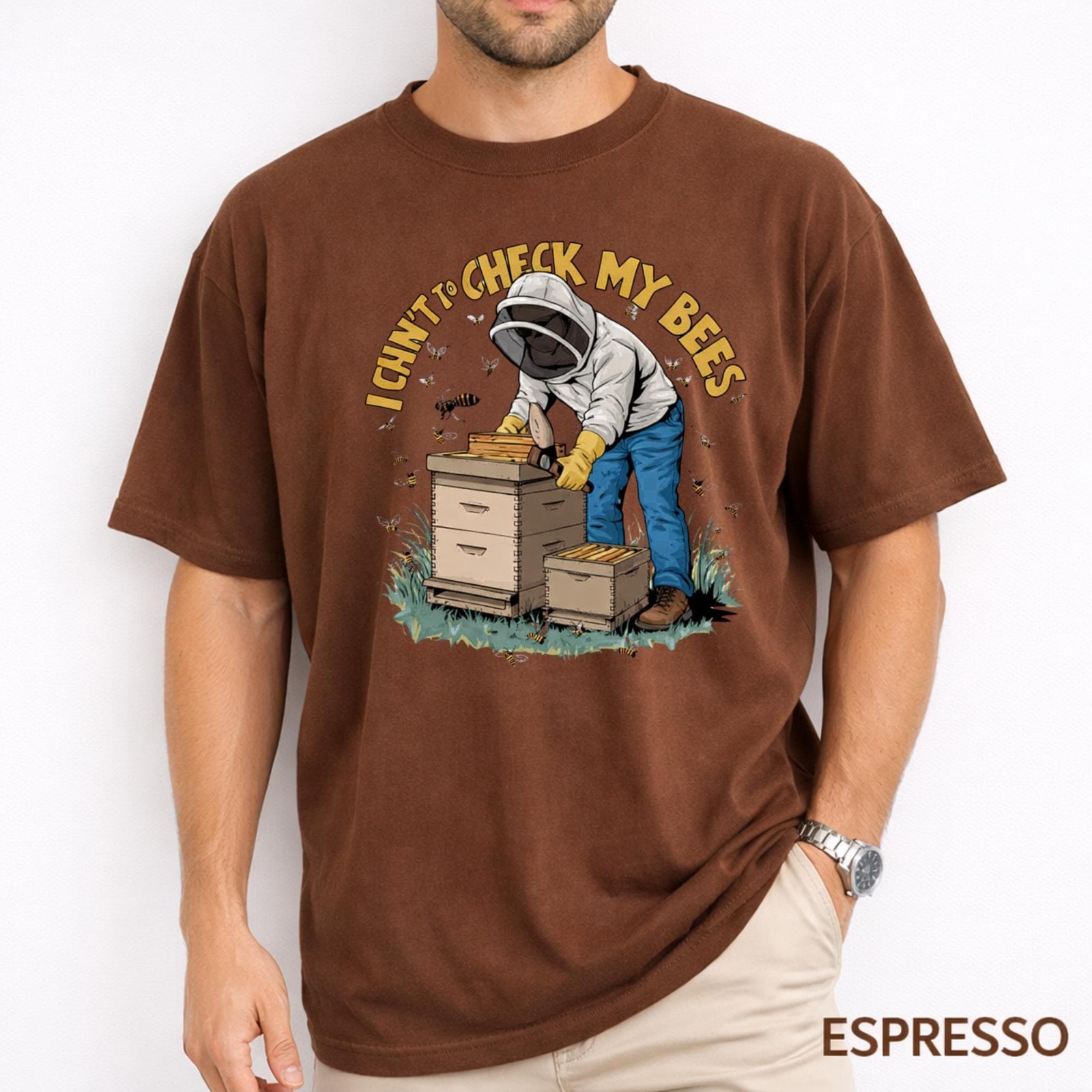 I Can't Check My Bees Shirt Comfort Colors, Funny Beekeeper Gift T-Shirt gallery