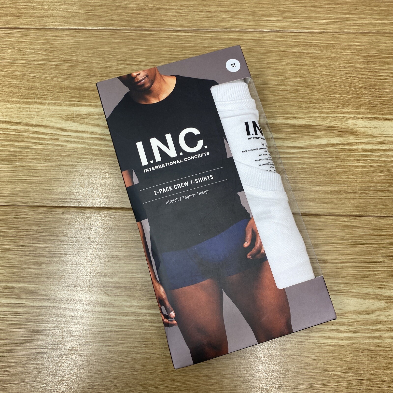 International Concepts INC Mens White T-Shirt Med Pack of 2 Crew Neck Basic Tee