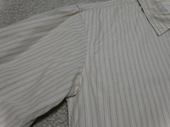 PHIGVEL Beige Stripe Work Shirt with Chin Strap Size M