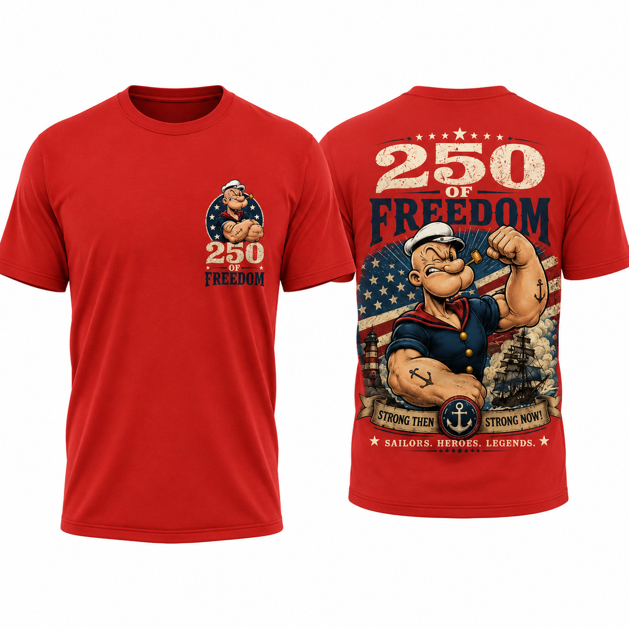 Popeye 250th Anniversary America, US Postal Service 250th years of Freedom Shirt gallery