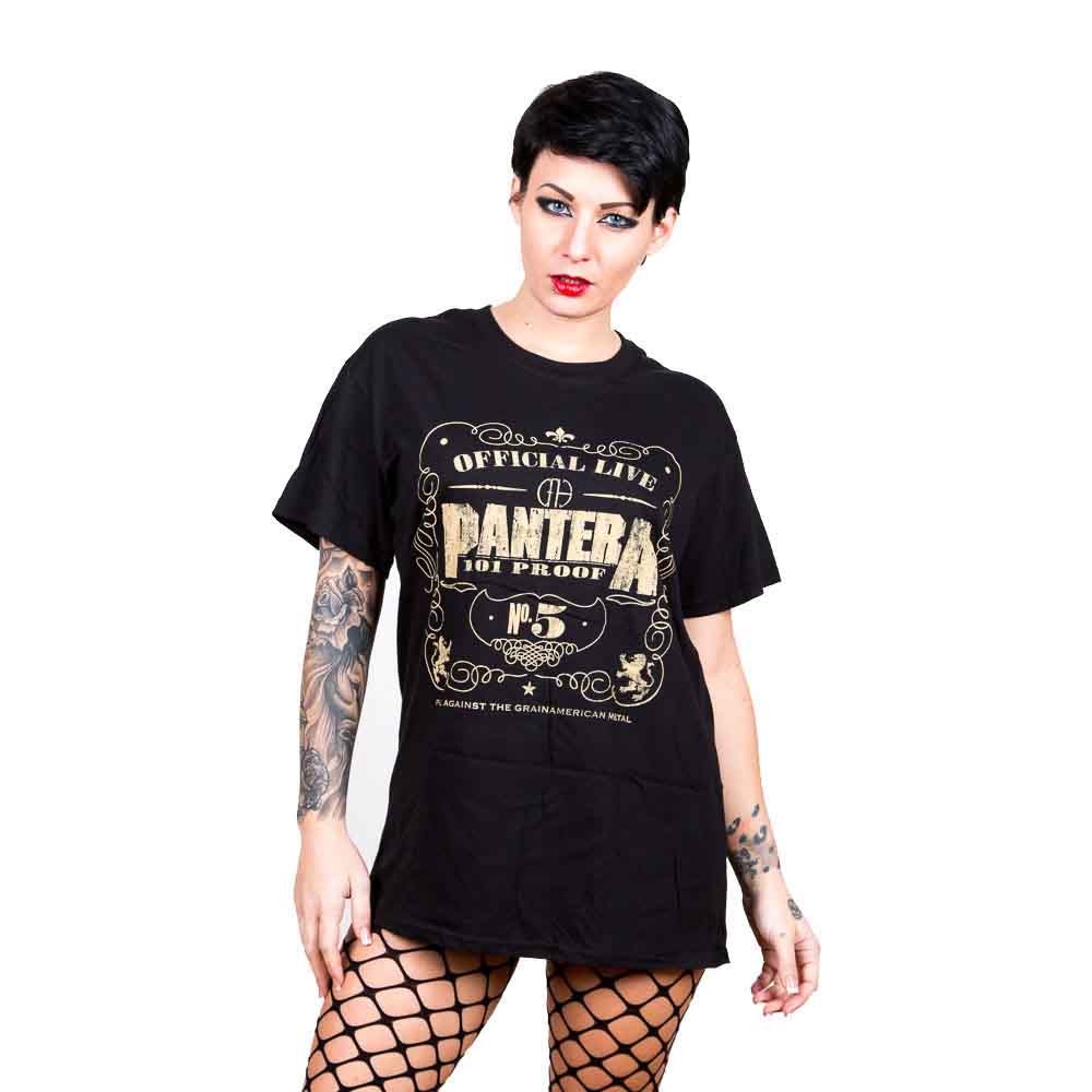 Pantera T Shirt 101 Proof Distressed band logo Official Mens Black