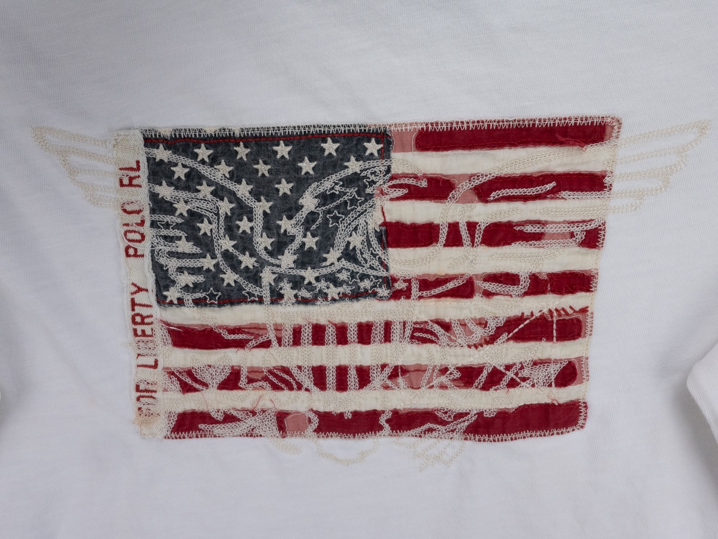 Polo Ralph Lauren T-Shirt Mens Medium White Hooded Embroidered American Flag USA gallery