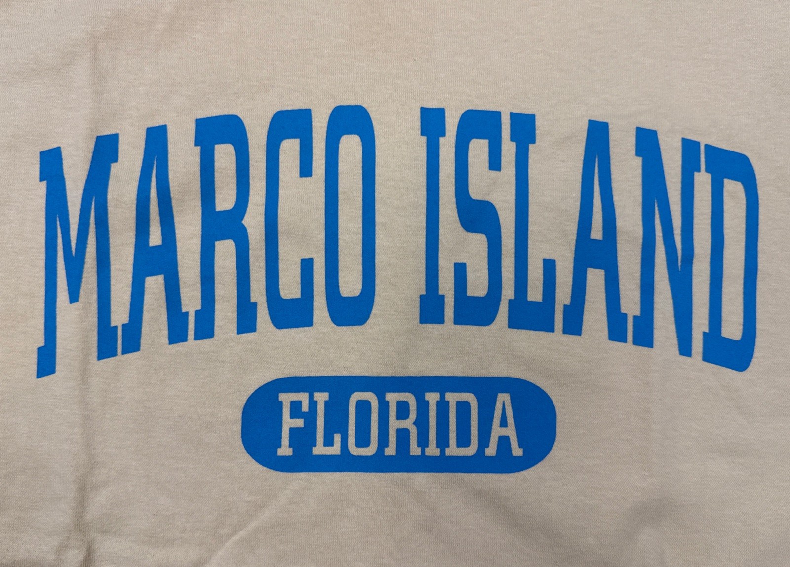 Marco Island, Florida Beach Sand Vacation Pale Yellow Cotton T-shirt Adult XL gallery