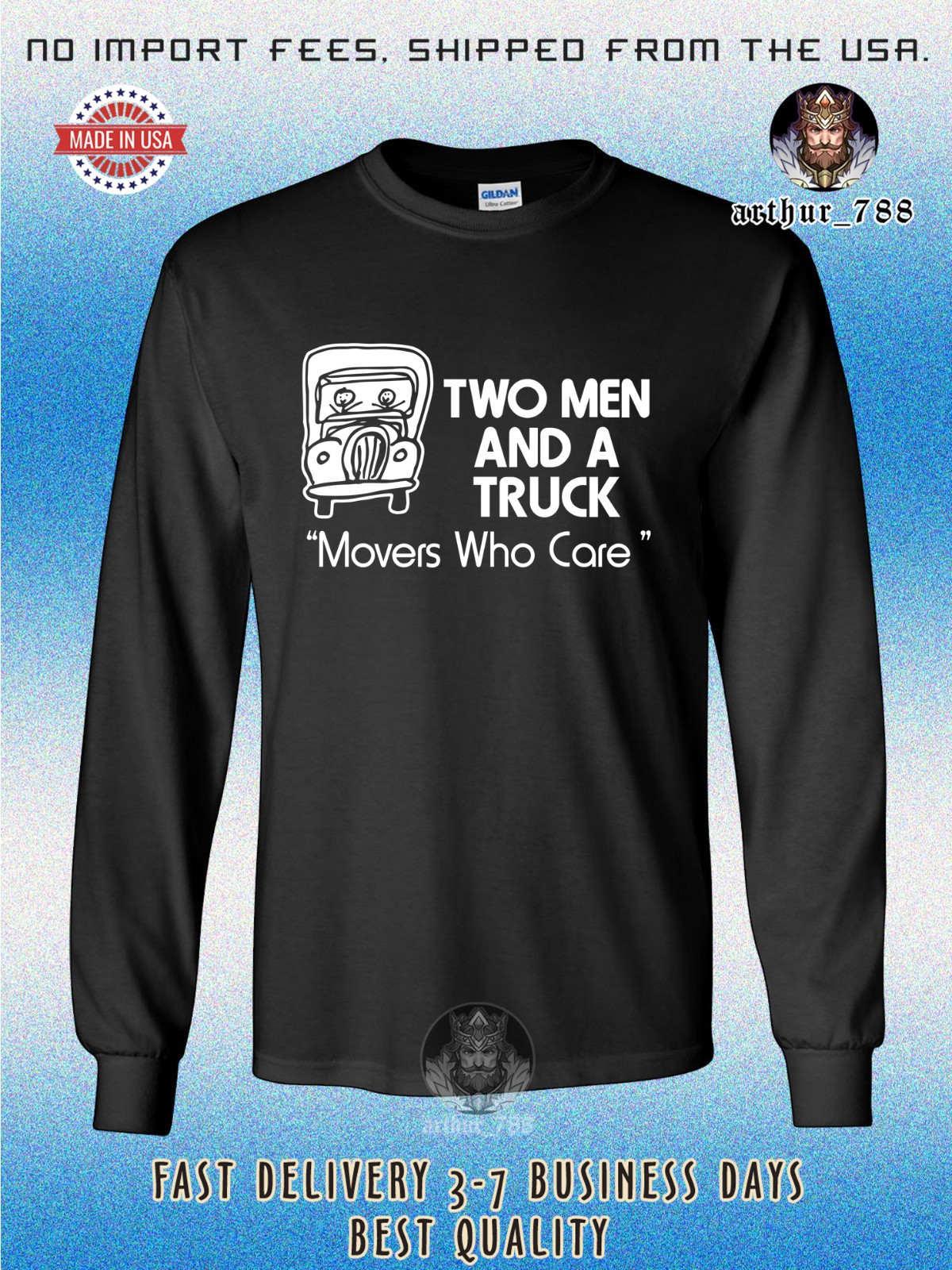 TWO MEN AND A TRUCK The Movers Men’s Long Sleeve T-Shirt American Size T-Shirt