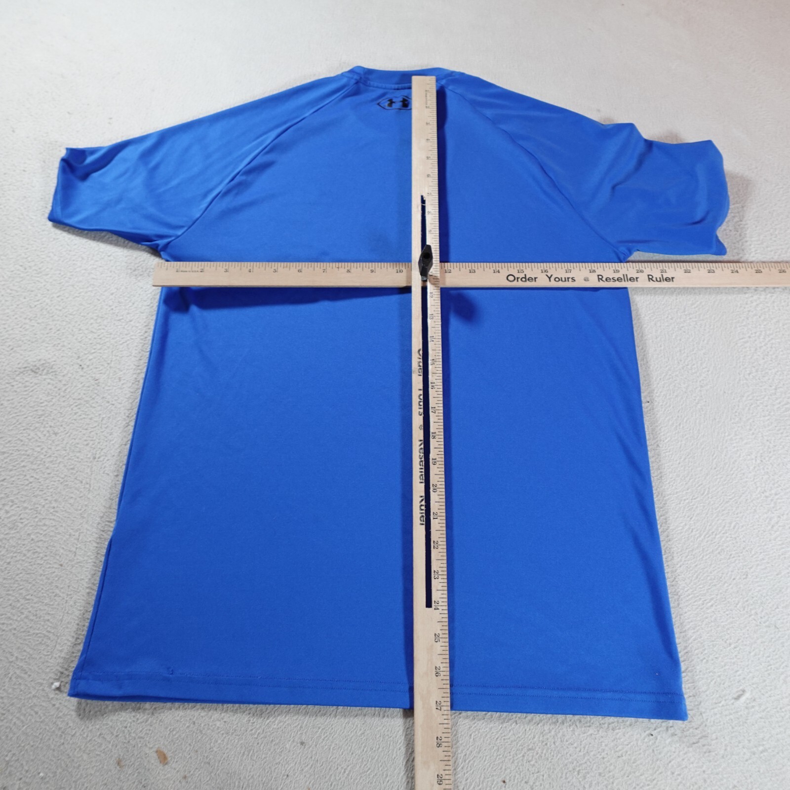 Under Armour Shirt Mens Medium Blue Stretch Gym Run Jog Workout Sports Soccer T gallery