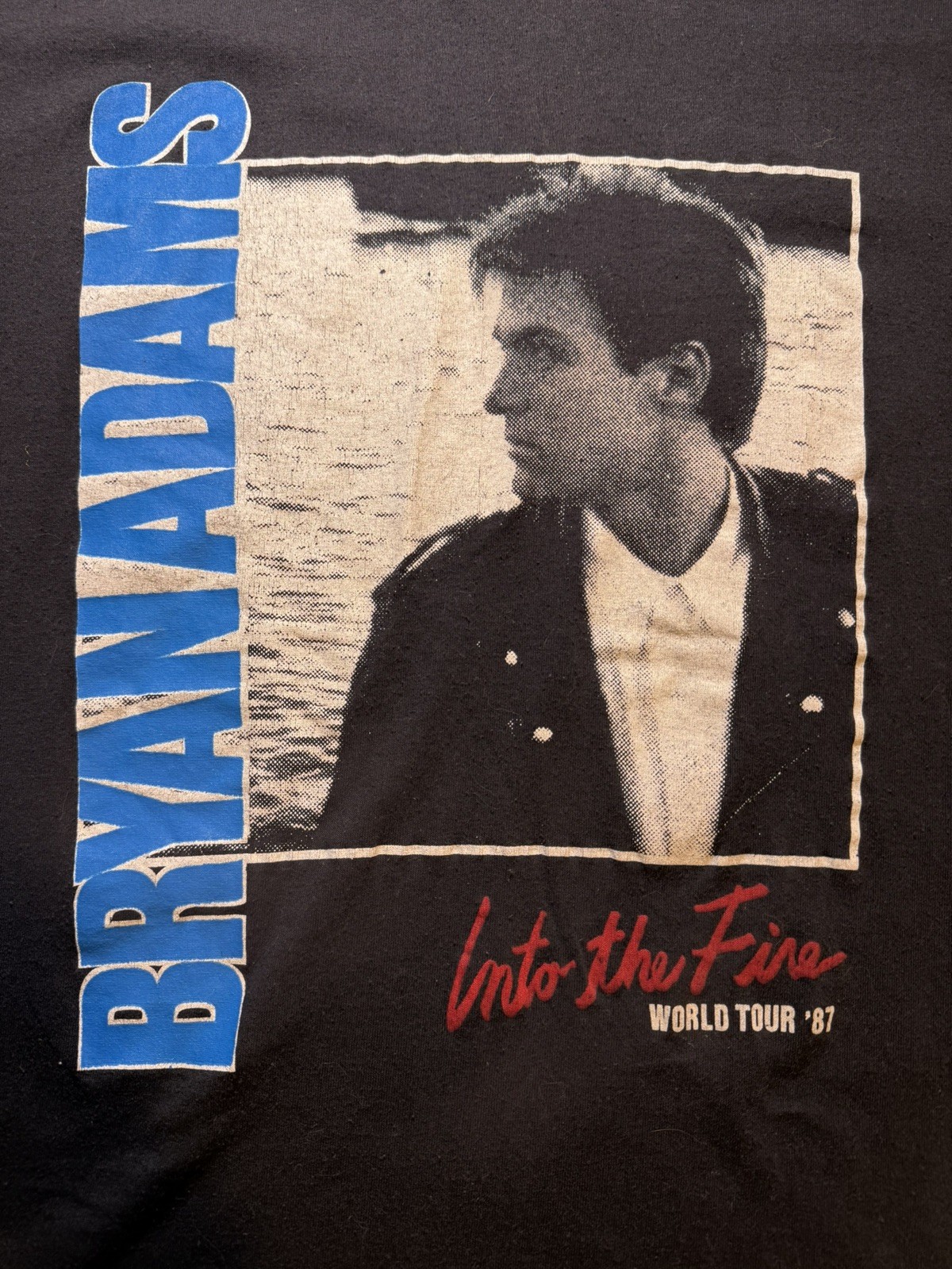 Vintage Bryan Adams Into The Fire World Tour 87 T Shirt Size Large TeeJays gallery