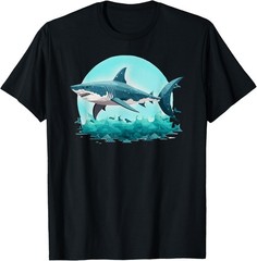 White Great Shark Open Ocean T-Shirt