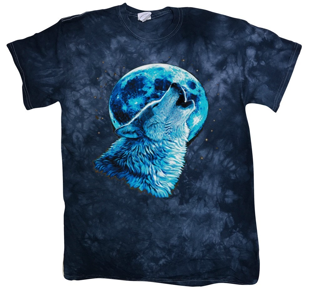 CLEARANCE SALE — Men’s Medium — Lone Wolf Howling Moon Wolves Tie Dye Shirts