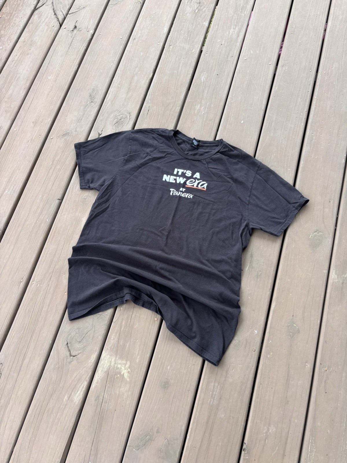 Panera Bread Promotional T-Shirt Charcoal Grey Hanes Perfect-T Tastiest Era Yet gallery