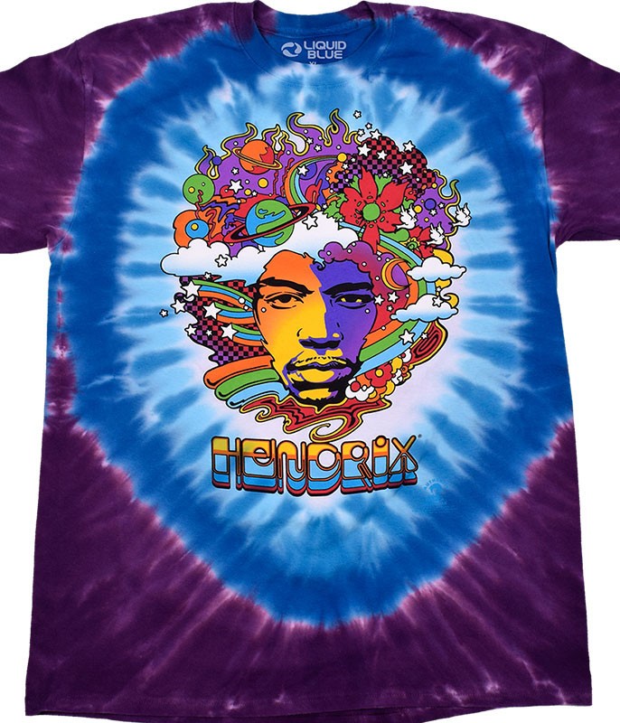 Jimi Hendrix Jimi Mod Tie-Dye T-Shirt Liquid Blue