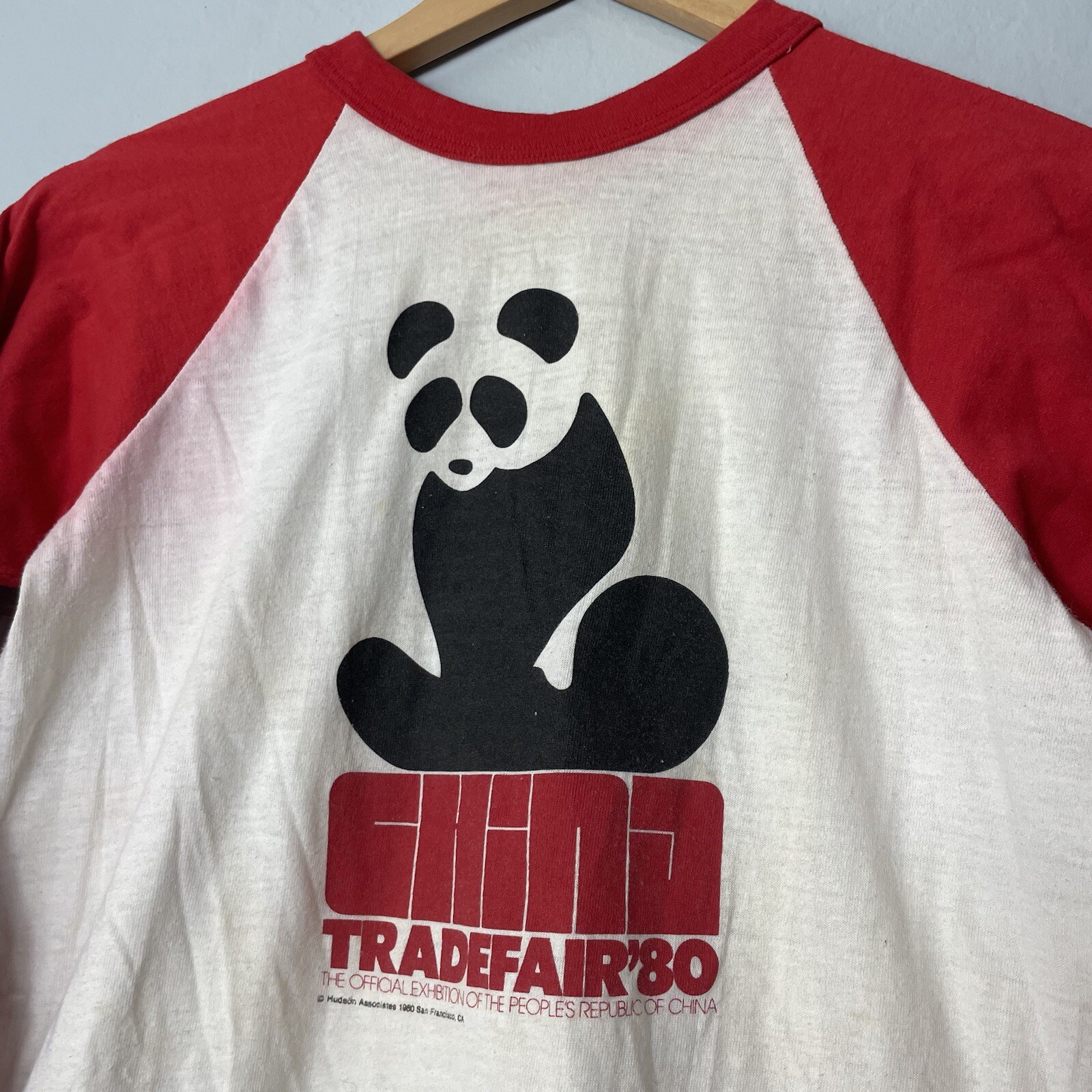 Vintage Peoples Republic Of China 1980 Trade fair Expo T-Shirt Small Panda CCP gallery