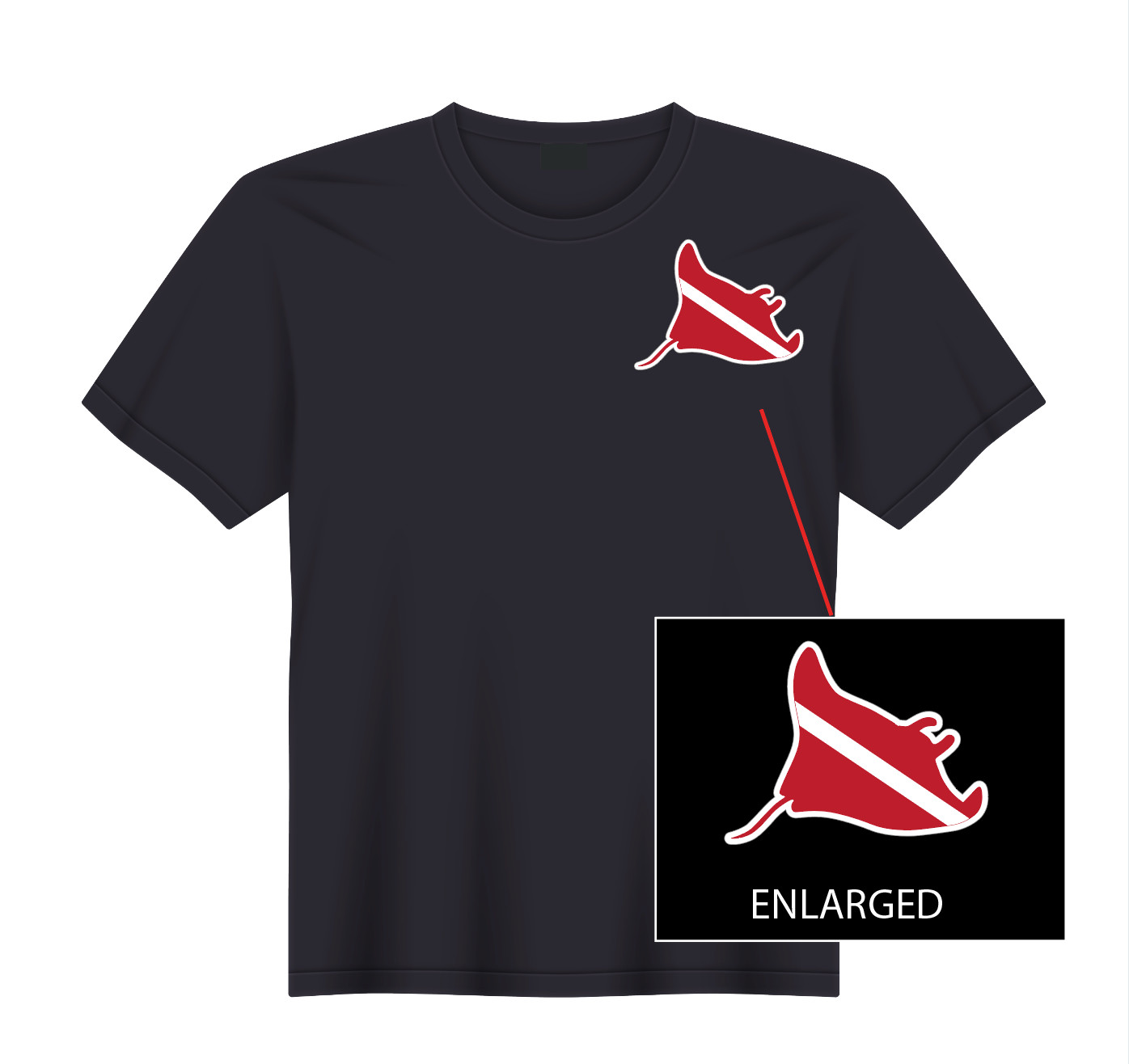 Scuba Diver Diving Flag Stingray Ocean Sea Fishing T-Shirt NEW S, M, L, XL
