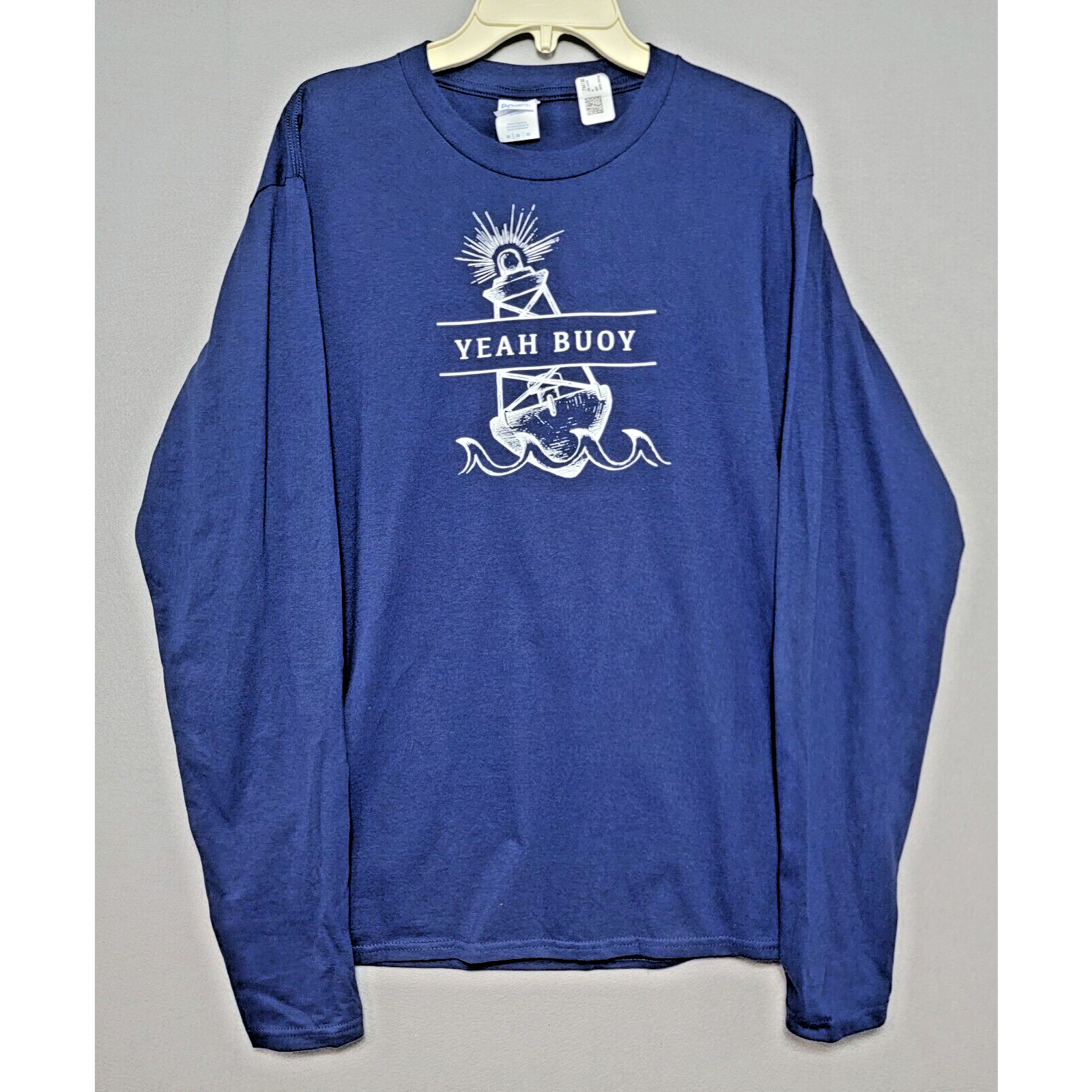 Deep Sea Fishing Long Sleeve Shirt Men’s Medium Blue Yeah Buoy Ocean