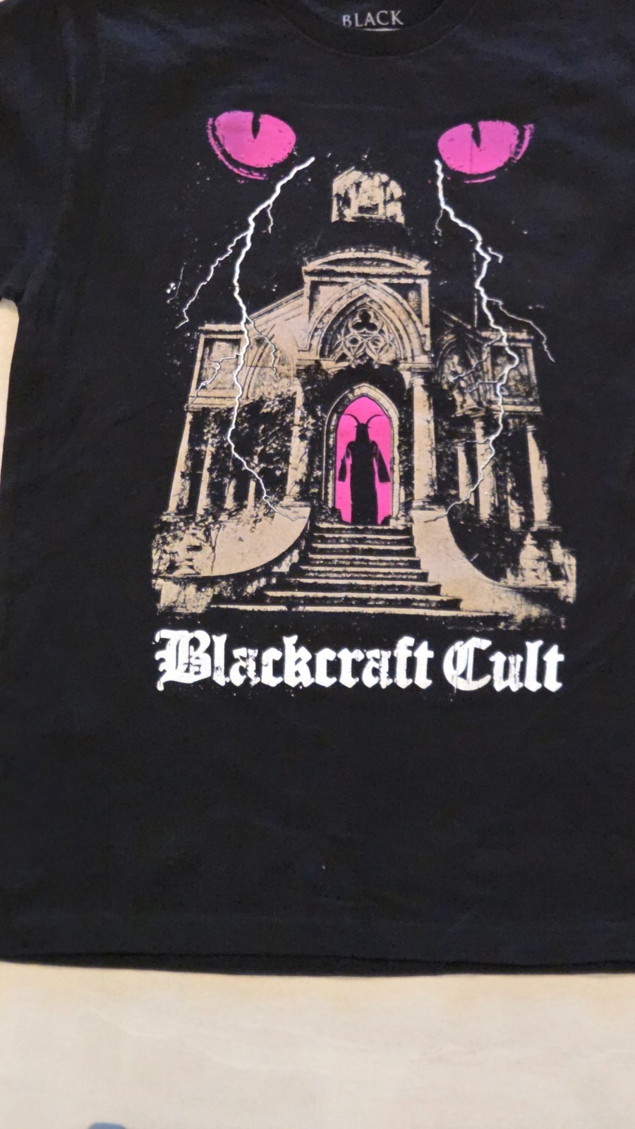 BLACKCRAFT Cult T-Shirt Black sizeL Gothic Occult Graphic Lightning Eyes New gallery