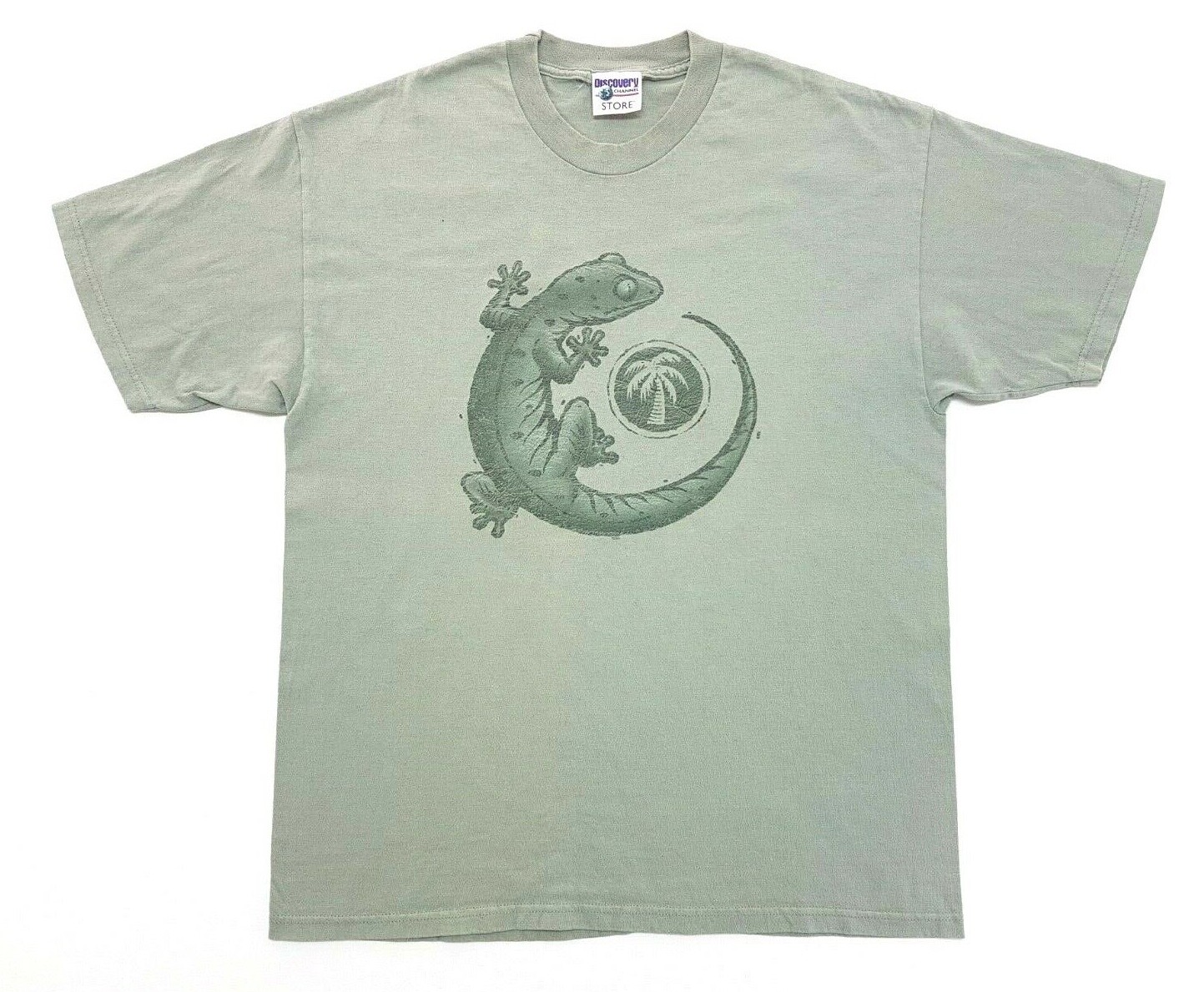 Vintage Discovery Channel Store Gecko Tee Green Size L Mens T-Shirt gallery