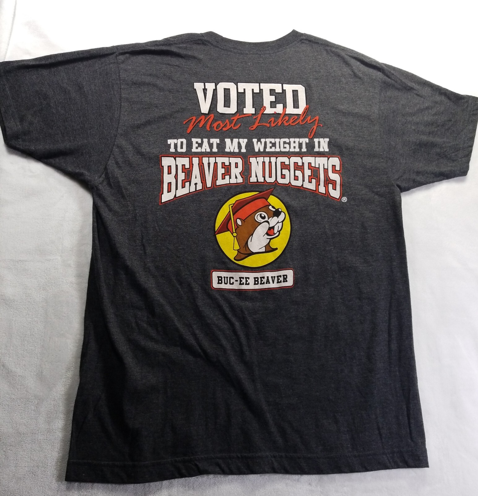 Buc-ee’s Seniors 2022 Beaver Nuggets T-Shirt Men's Size Large Gray gallery