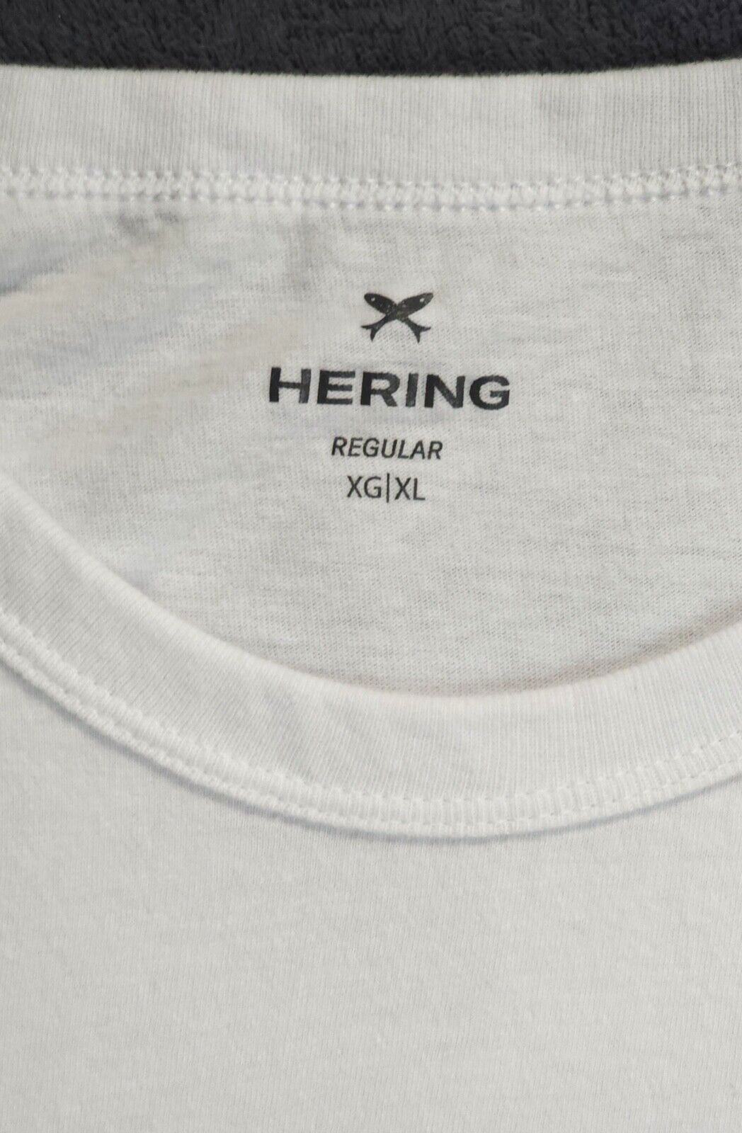Hering Men White T-Shirt Regular Size XL Stamped Cotton Blend gallery