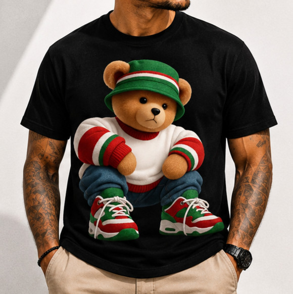 Urban Teddy Bear Graphic T-Shirt Streetwear Cute Bear Unisex Tee gallery