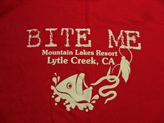 3XL Lytle Creek Bite Me Mountains Lakes Resort￼ California Fishing Shirt