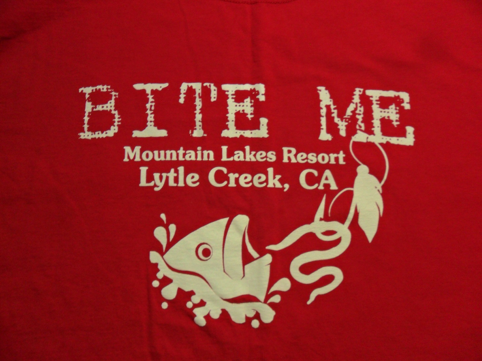 3XL Lytle Creek Bite Me Mountains Lakes Resort￼ California Fishing Shirt gallery