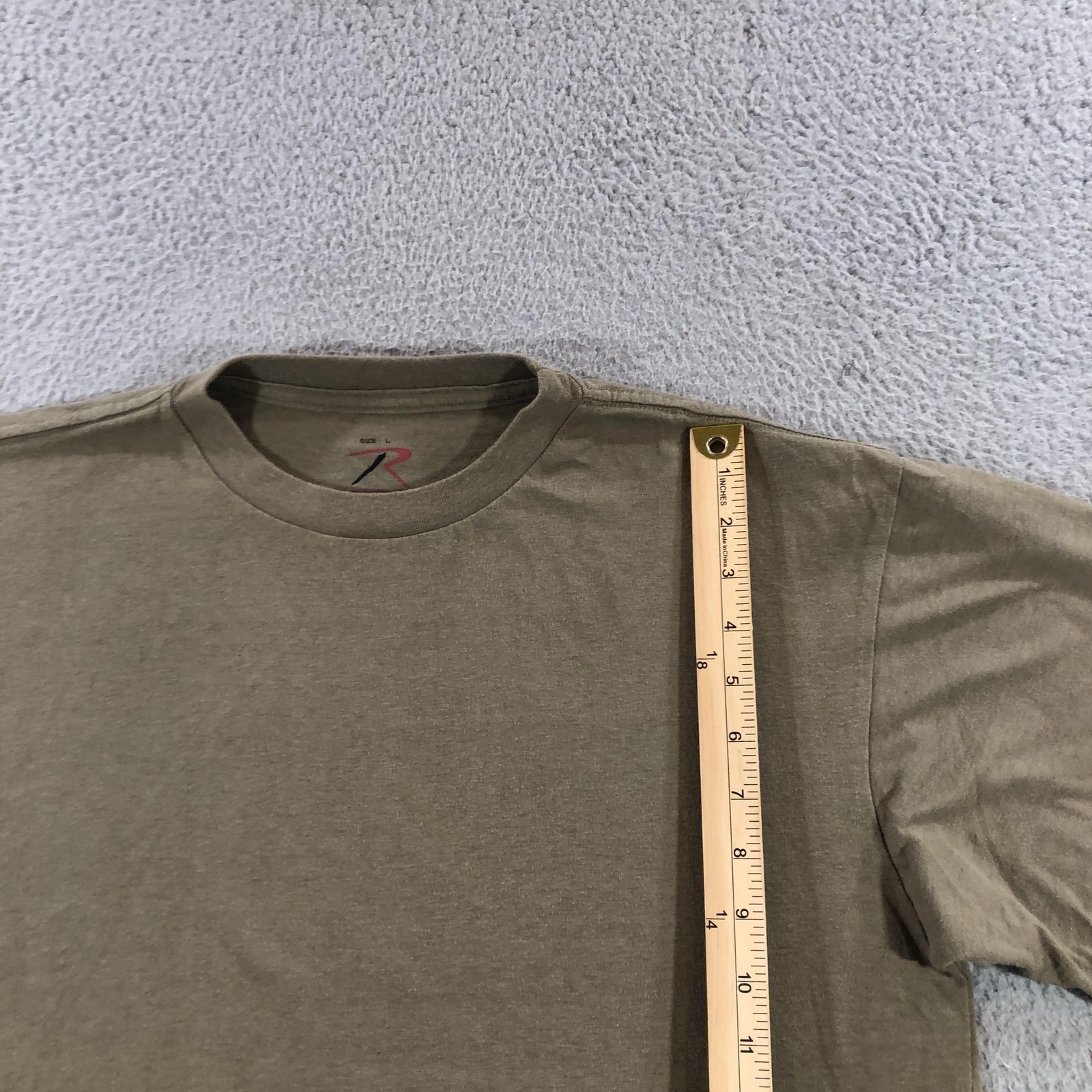 Rothco Shirt Mens Large green Crewneck Basic Tee T-Shirt Poly Cotton Casual gallery