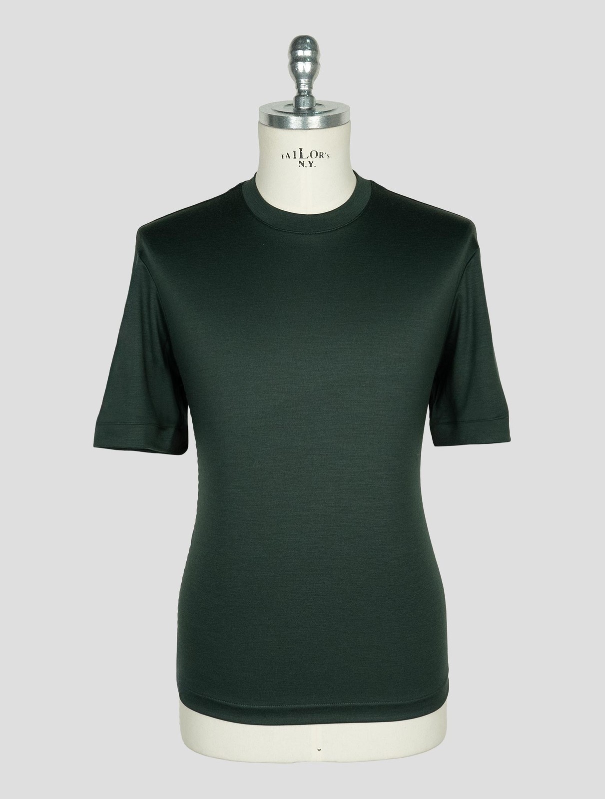 NEW RICHARD SMITH GREEN LORO PIANA WOOL AUSTRALIS AQUA T-SHIRT EU 56 – US 46 –